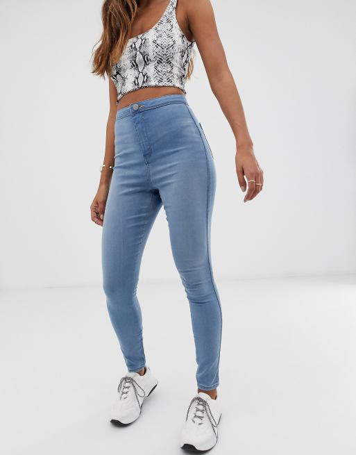 ASOS DESIGN Rivington High Waist Denim Jeggings In White, $14