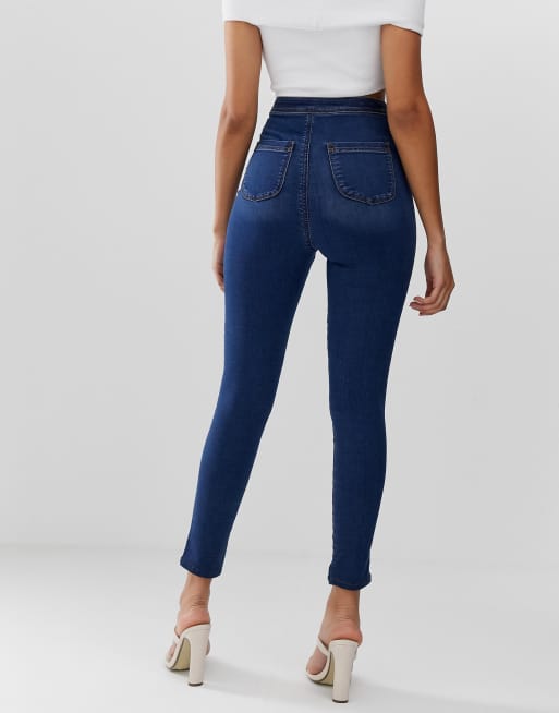 ASOS DESIGN Petite rivington high waisted jeggings in smokey grey wash