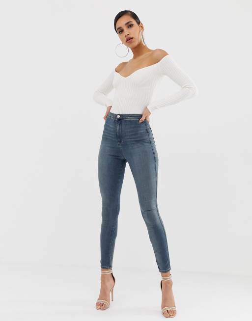 ASOS DESIGN Rivington high waisted cropped jeggings in clean black