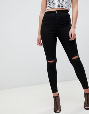 ripped knee jeggings