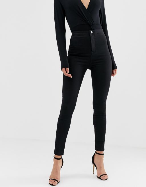 ASOS DESIGN rivington denim jeggings in clean black