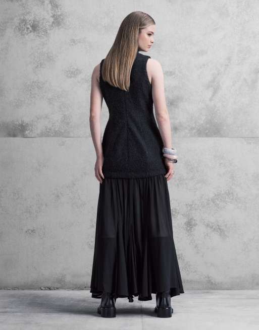 ASOS DESIGN - Ærmeløs hybrid-maxikjole med lavtsiddende talje og kileskørt, 3 af 4