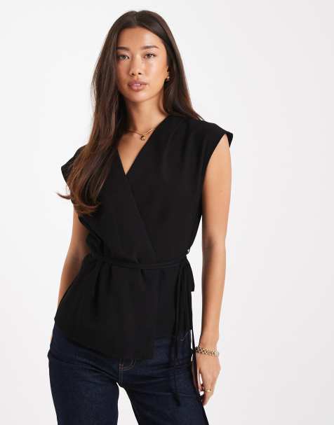 ASOS DESIGN - Ærmeløs top med bindebånd i taljen i poplin - view 1