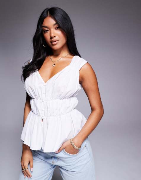 ASOS DESIGN - Ærmeløs top med knapper foran og sømdetaljer - view 1