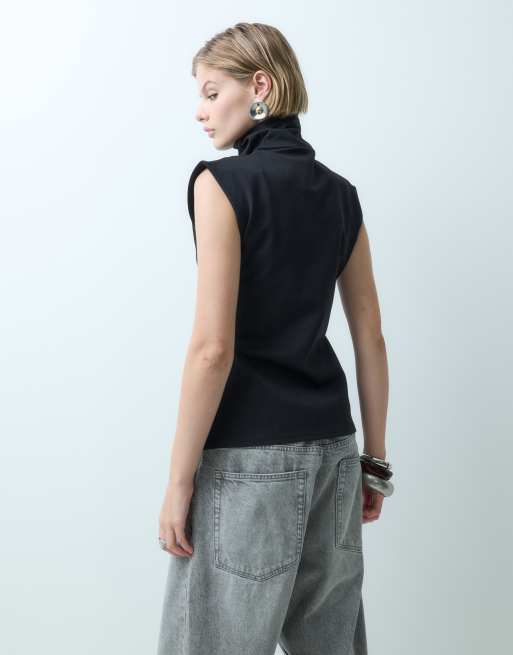 ASOS DESIGN ærmeløs top med lynlås i sort, 5 af 5