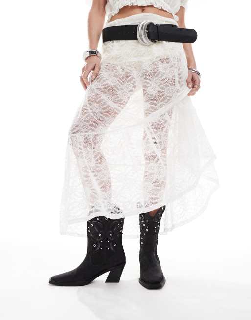 ASOS DESIGN Roan western heeled boots with stones in black, 4 of 4