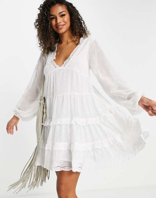 Robe plumetis blanche hotsell