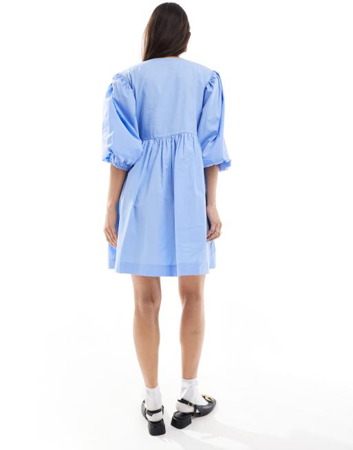 Robe babydoll bleu ciel cheap