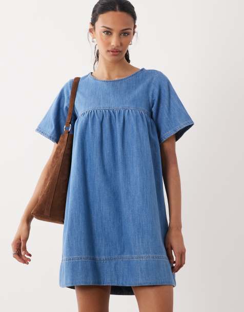 ASOS DESIGN - Robe babydoll courte en jean - view 1