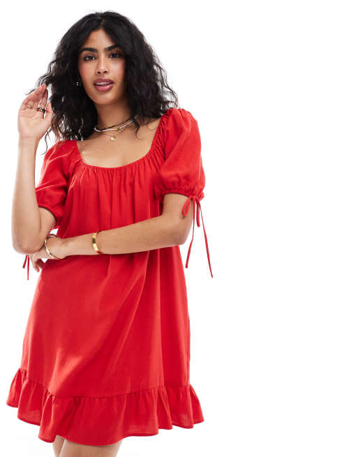 Robe babydoll rouge online