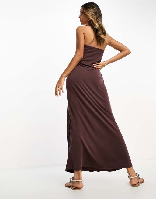 ASOS DESIGN - Robe bandeau longue - Chocolat, 4 de 4