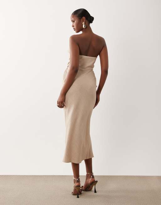 ASOS DESIGN - Robe bandeau mi-longue structurée avec corsage drapé, 4 de 4