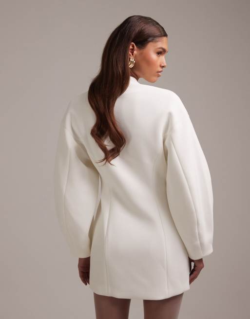 ASOS DESIGN - Robe blazer courte structurée de mariée - Ivoire, 2 de 5