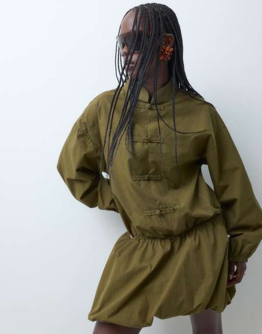 ASOS DESIGN robe boule à col mao kaki, 4 de 4