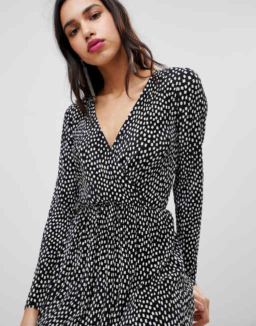 ASOS DESIGN Robe cache c ur pliss e pois effet flou ASOS