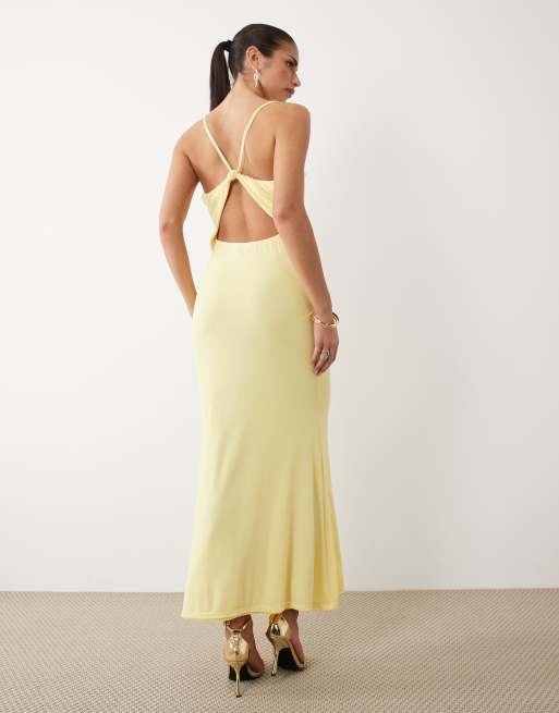ASOS DESIGN - Robe caraco longue en tulle à bretelles - Babeurre, 4 de 4