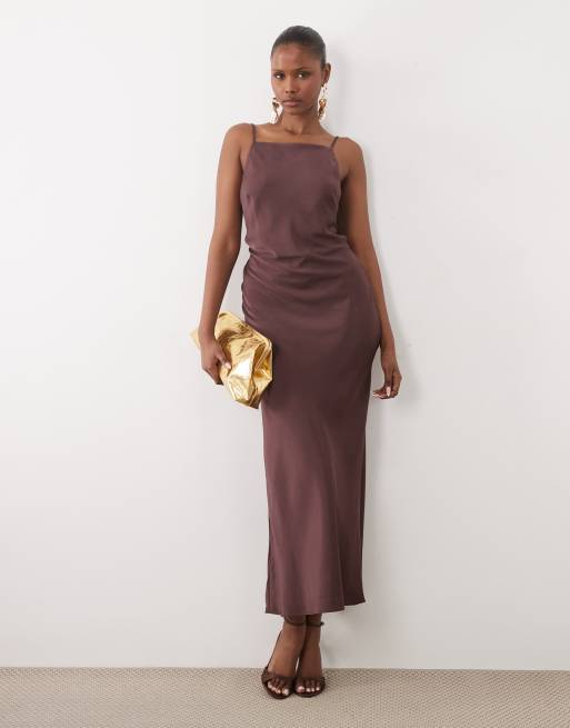 ASOS DESIGN - Robe caraco mi-longue à encolure droite avec bretelles dans le dos, 4 de 4
