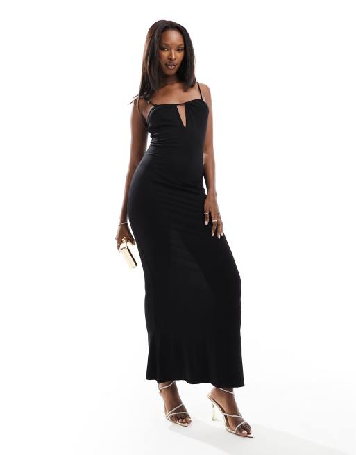 Asos robe noire longue sale