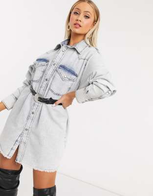 robe chemise bleu clair