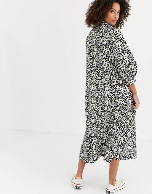 robe chemisier fluide mi longue