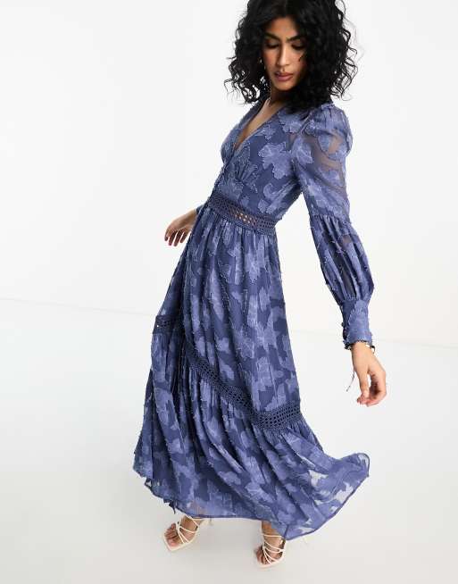 Asos robe clearance bleu marine dentelle