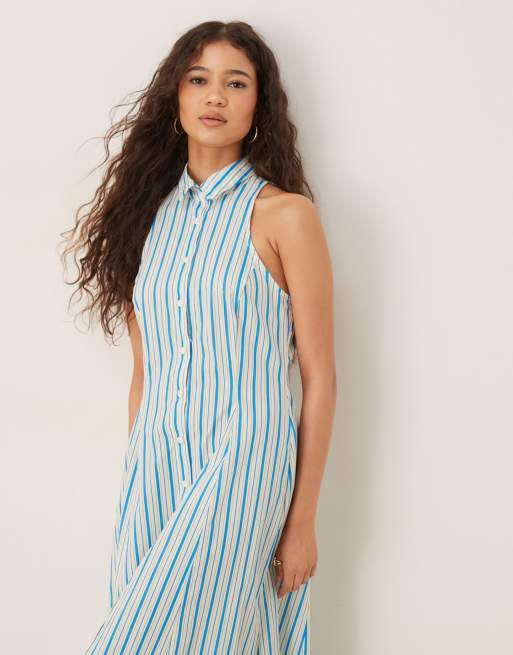 ASOS DESIGN - Robe chemise longue sans manches à imprimé, 3 de 4