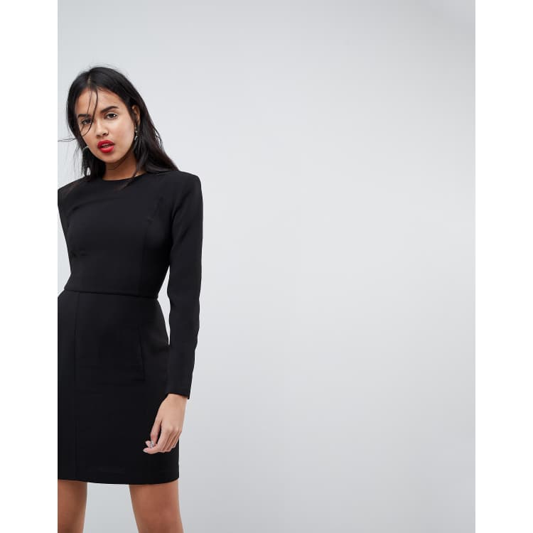 ASOS DESIGN Robe courte paulettes et coutures apparentes