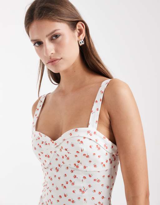 ASOS DESIGN - Robe courte à imprimé fleuri et empiècement, 3 de 4