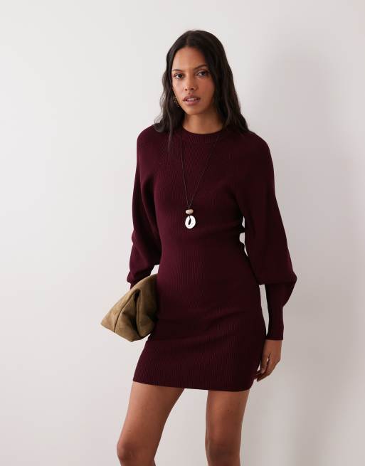 ASOS DESIGN robe courte à manches volumineuses structurées en charbon, 4 de 4
