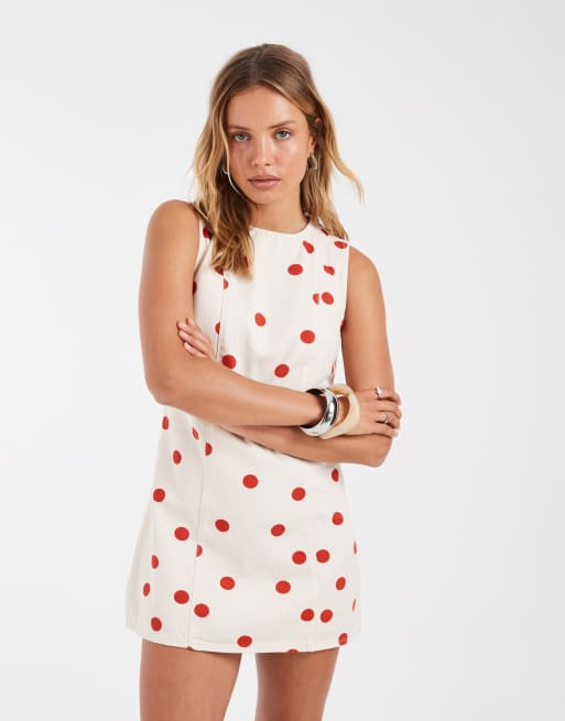 ASOS DESIGN - Robe courte à pois - Rouge, 3 de 4