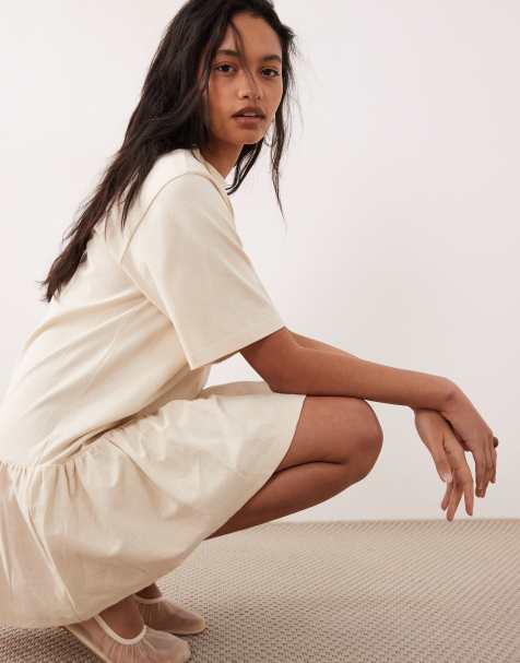 ASOS DESIGN - Robe courte à taille basse - Beige - view 1