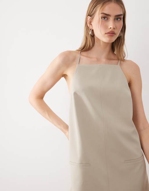 ASOS DESIGN - Robe courte ajustée à dos échancré - Taupe, 3 de 4