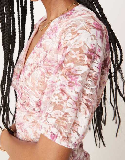 ASOS DESIGN - Robe courte avec manches bouffantes - Imprimé à petites fleurs, 4 de 4