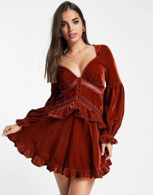 Asos robe rouge outlet dentelle