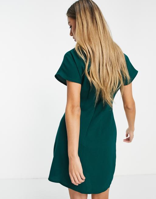 ASOS DESIGN Robe courte cintrée à la taille Vert bouteille ASOS