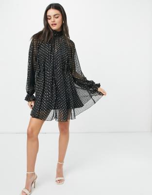 robe courte col montant