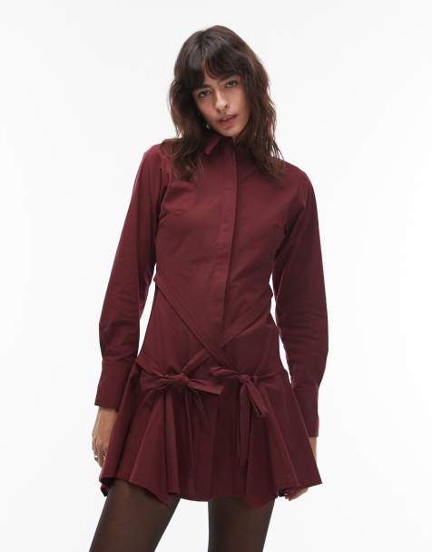 ASOS DESIGN - Robe courte courte à taille nouée - Baie - view 1