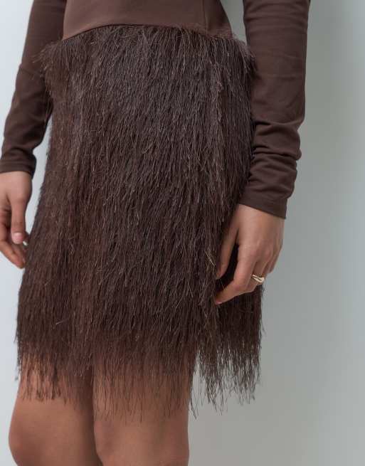 ASOS DESIGN robe courte en coton duveteux couleur chocolat, 4 de 5