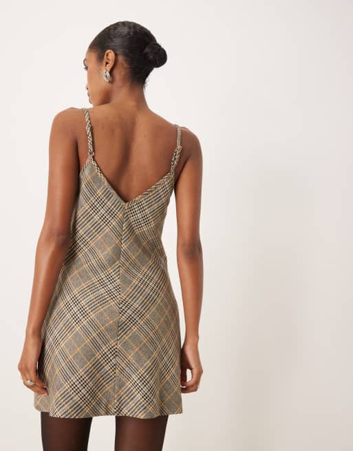 ASOS DESIGN - Robe courte en dentelle à fines bretelles - Marine rayé, 4 de 4