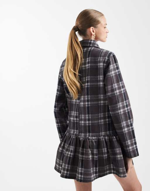 ASOS DESIGN - Robe courte en jean taille basse à carreaux, 4 de 4