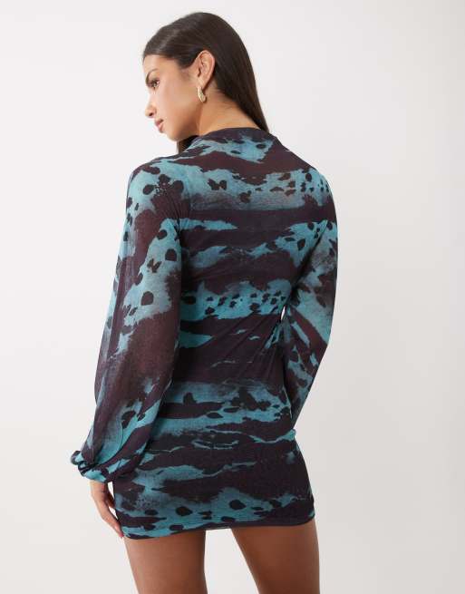 ASOS DESIGN robe courte en tulle à imprimé flou, 4 de 4