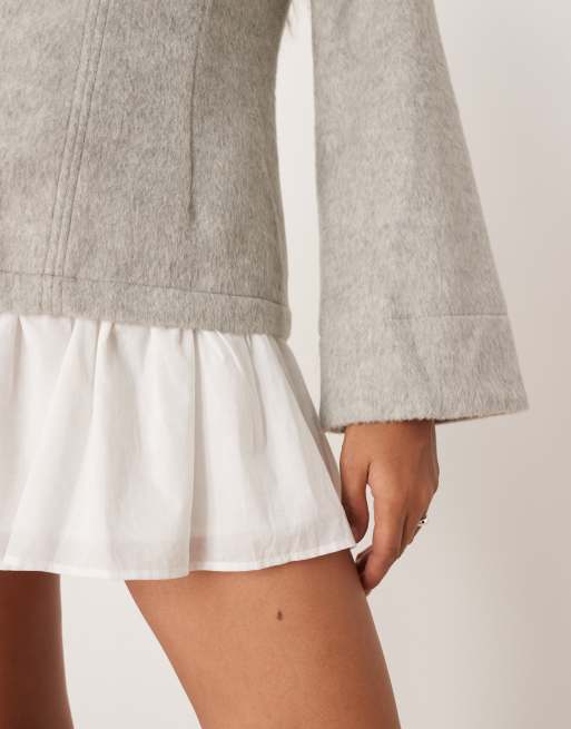 ASOS DESIGN - Robe courte hybride à taille basse - Gris, 3 de 4