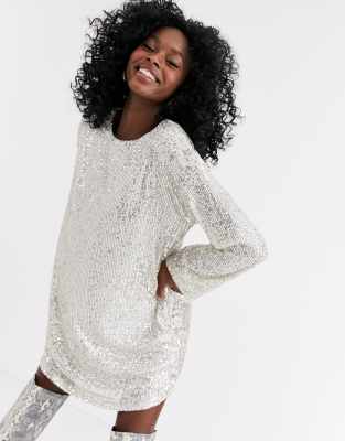 asos design sequin dress