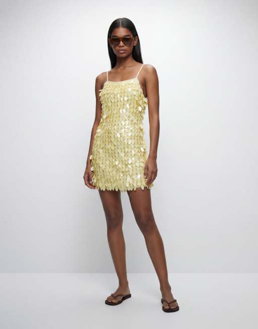 ASOS DESIGN - Robe courte ornementée - Jaune, 8 de 11
