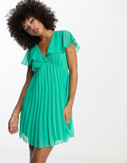 Robe plissee vert emeraude hotsell
