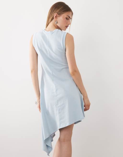 ASOS DESIGN - Robe courte sans manches à ourlet asymétrique - Blanc, 4 de 4