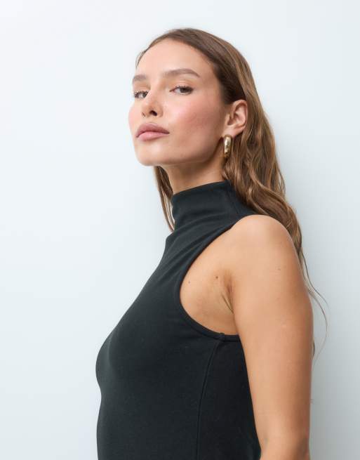ASOS DESIGN robe courte trapèze ultra-douce noire, 3 de 4