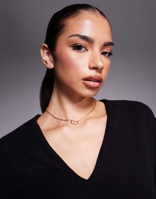 ASOS DESIGN - Robe courte ultra douce à col en V et taille basse - Noir, 3 de 4