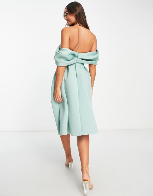 ASOS DESIGN Robe de bal de promo 2 pi ces mi longue Sauge glac