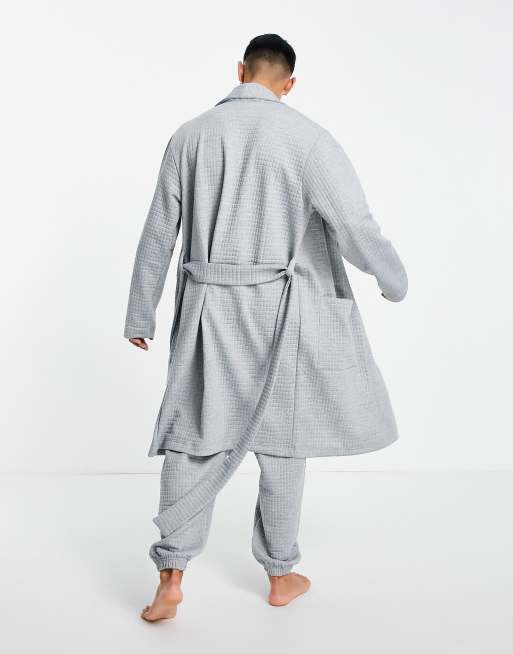 ASOS DESIGN - Robe de chambre matelassée (pièce d'ensemble) - Gris, 2 de 4